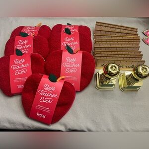 Teacher gifts- 7- warming/cooling apples 12-this teacher rules placards 2 awards
